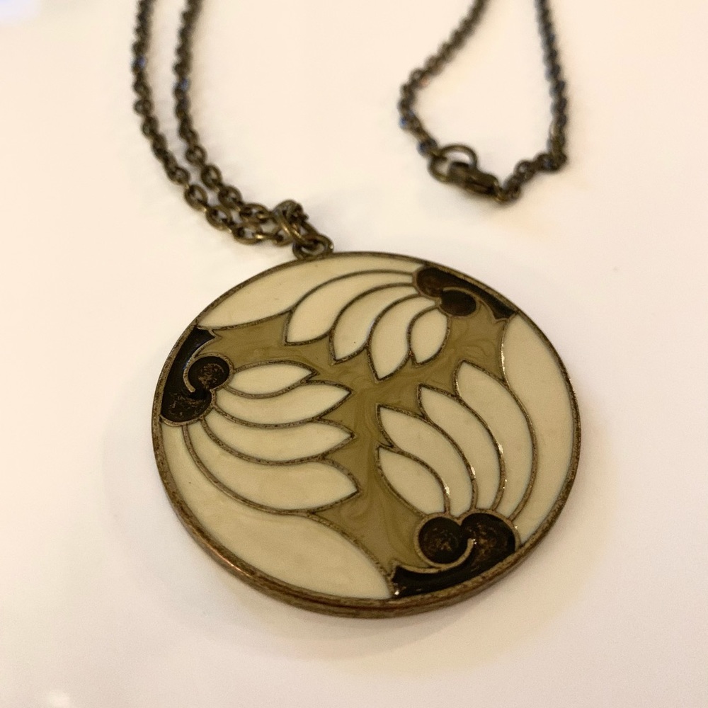 XXI Long Bronze Pendant Necklace